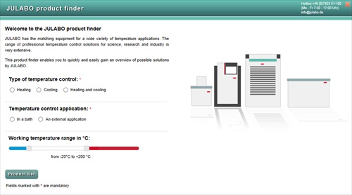 JULABO产品查找器